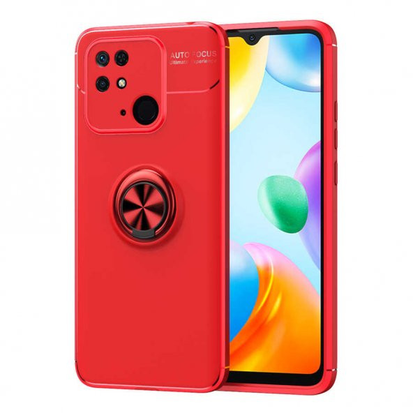 Xiaomi Redmi 10C Kılıf Zore Ravel Yüzüklü Magnetic Standlı Silikon Kapak - 9