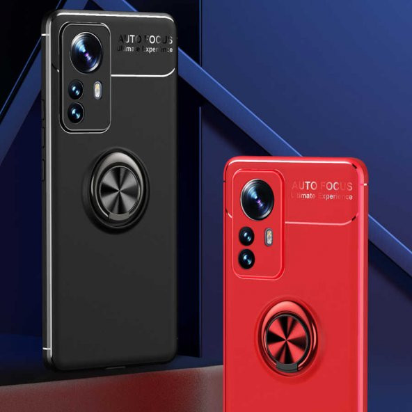 Xiaomi Mi 12 Pro Kılıf Zore Ravel Yüzüklü Magnetic Standlı Silikon Kapak - 2