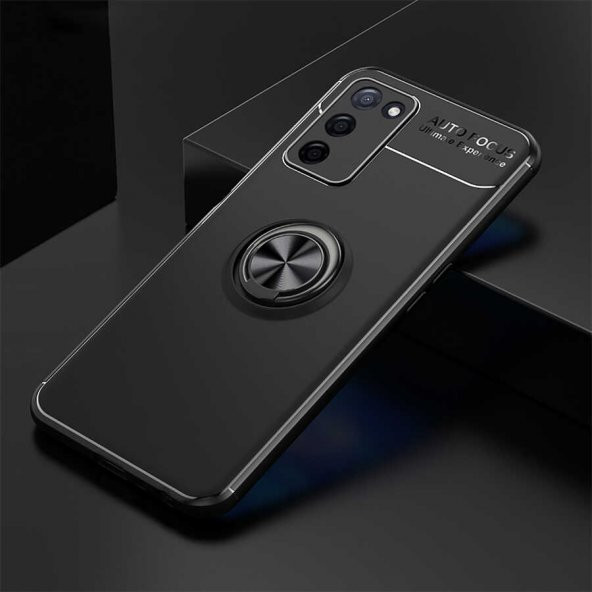 Oppo A55 5G Kılıf Zore Ravel Yüzüklü Magnetic Standlı Silikon Kapak - 2