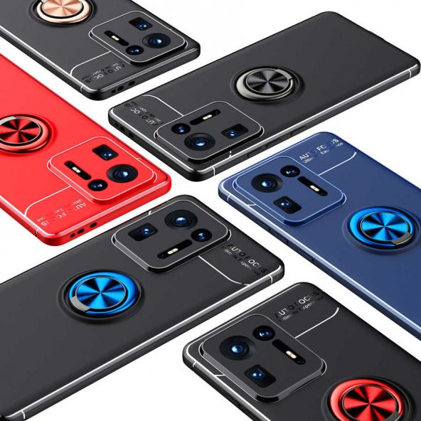 Xiaomi Mi Mix 4 Kılıf Zore Ravel Yüzüklü Magnetic Standlı Silikon Kapak - 2