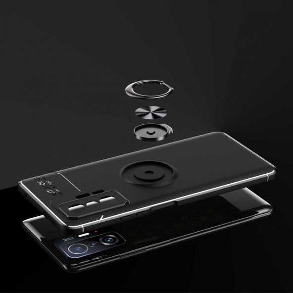 Xiaomi Mi 11T 5G Kılıf Zore Ravel Yüzüklü Magnetic Standlı Silikon Kapak - 2