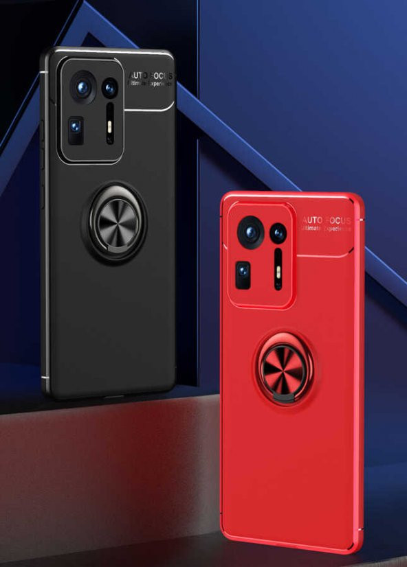 Xiaomi Mi Mix 4 Kılıf Zore Ravel Yüzüklü Magnetic Standlı Silikon Kapak - 3