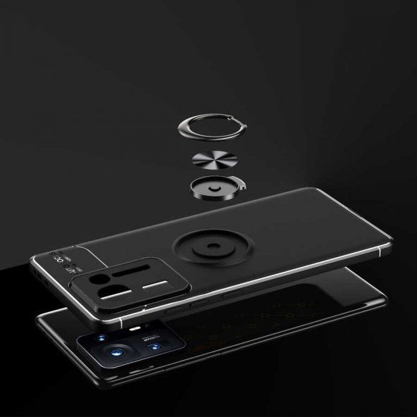 Xiaomi Mi Mix 4 Kılıf Zore Ravel Yüzüklü Magnetic Standlı Silikon Kapak - 4
