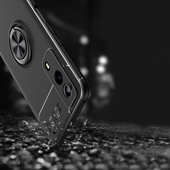 Vivo Y53S 4G Kılıf Zore Ravel Yüzüklü Magnetic Standlı Silikon Kapak - 4