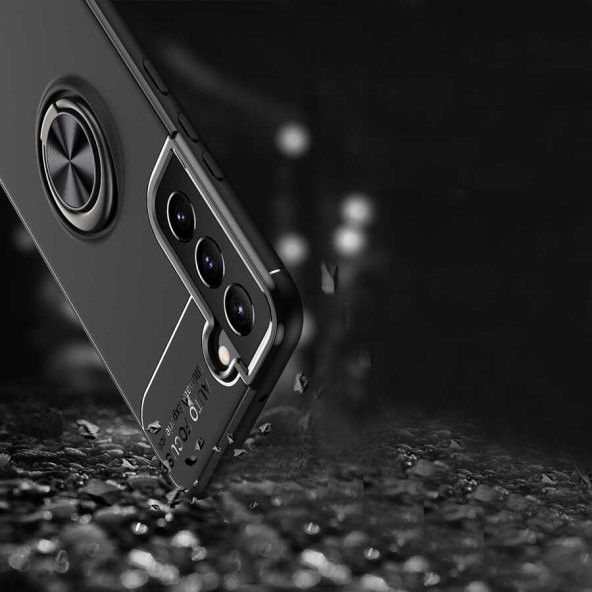 Galaxy S22 Plus Kılıf Zore Ravel Yüzüklü Magnetic Standlı Silikon Kapak - 5