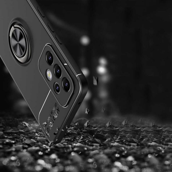 Galaxy A33 5G Kılıf Zore Ravel Yüzüklü Magnetic Standlı Silikon Kapak - 6