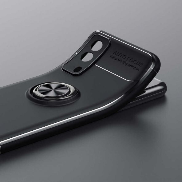Vivo Y53S 4G Kılıf Zore Ravel Yüzüklü Magnetic Standlı Silikon Kapak - 5