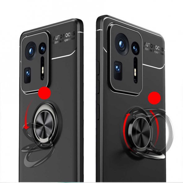 Xiaomi Mi Mix 4 Kılıf Zore Ravel Yüzüklü Magnetic Standlı Silikon Kapak - 5