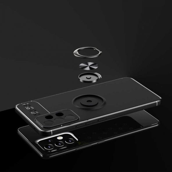 Galaxy A33 5G Kılıf Zore Ravel Yüzüklü Magnetic Standlı Silikon Kapak - 7
