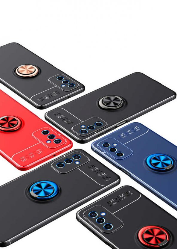 Galaxy M52 Kılıf Zore Ravel Yüzüklü Magnetic Standlı Silikon Kapak - 9