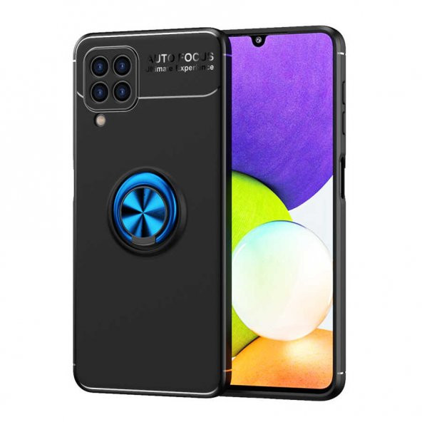 Galaxy A22 4G Kılıf Zore Ravel Yüzüklü Magnetic Standlı Silikon Kapak - 12