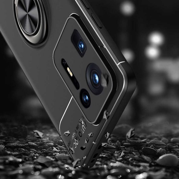 Xiaomi Mi Mix 4 Kılıf Zore Ravel Yüzüklü Magnetic Standlı Silikon Kapak - 9