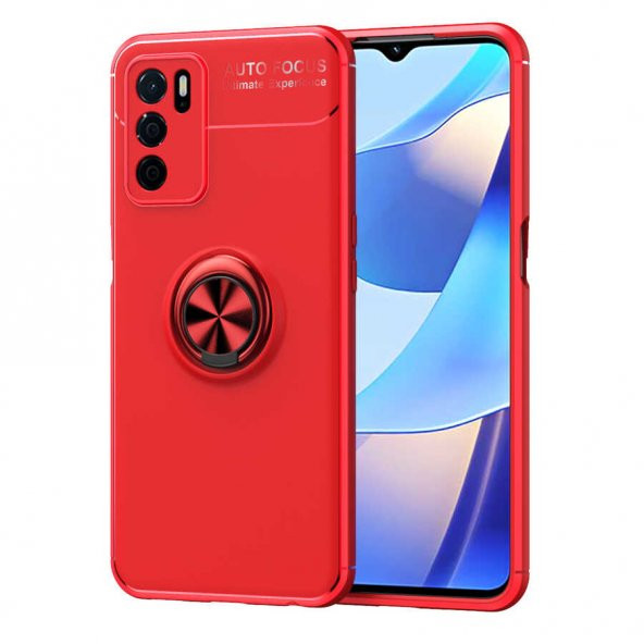 Oppo A16 Kılıf Zore Ravel Yüzüklü Magnetic Standlı Silikon Kapak - 9