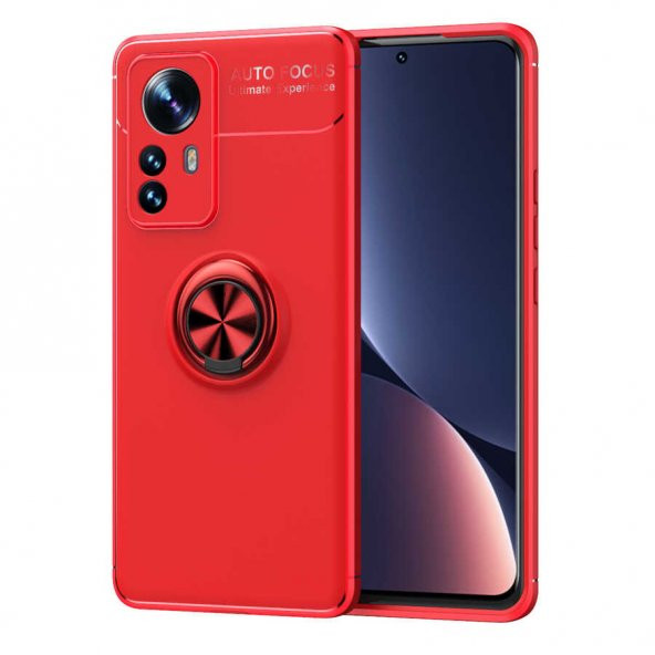 Xiaomi Mi 12 Pro Kılıf Zore Ravel Yüzüklü Magnetic Standlı Silikon Kapak - 11