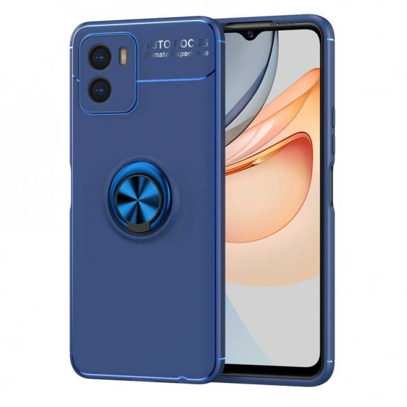 Vivo Y15S Kılıf Zore Ravel Yüzüklü Magnetic Standlı Silikon Kapak - 12