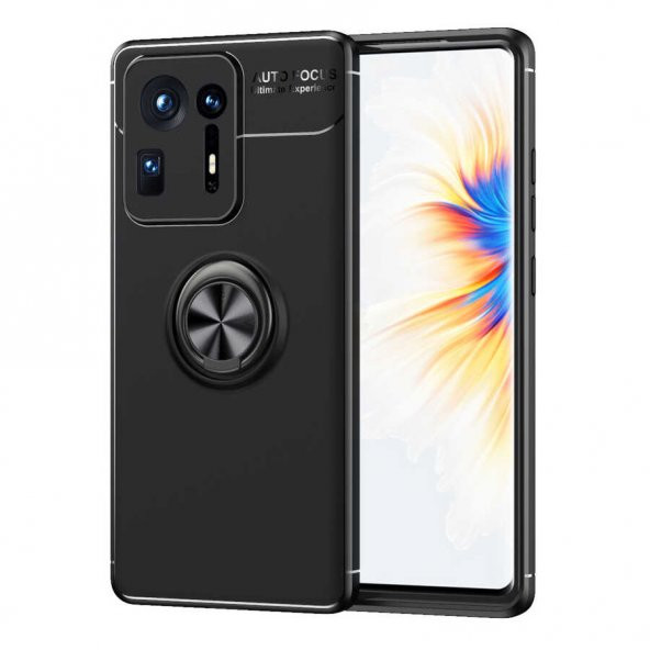 Xiaomi Mi Mix 4 Kılıf Zore Ravel Yüzüklü Magnetic Standlı Silikon Kapak - 12