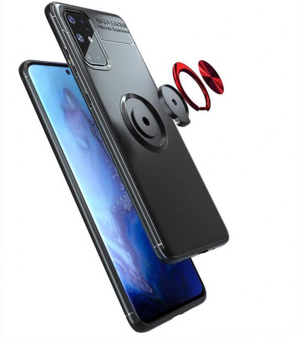 Samsung Galaxy A31 Kılıf Ravel Yüzüklü Magnetic Standlı Silikon Kapak - 12