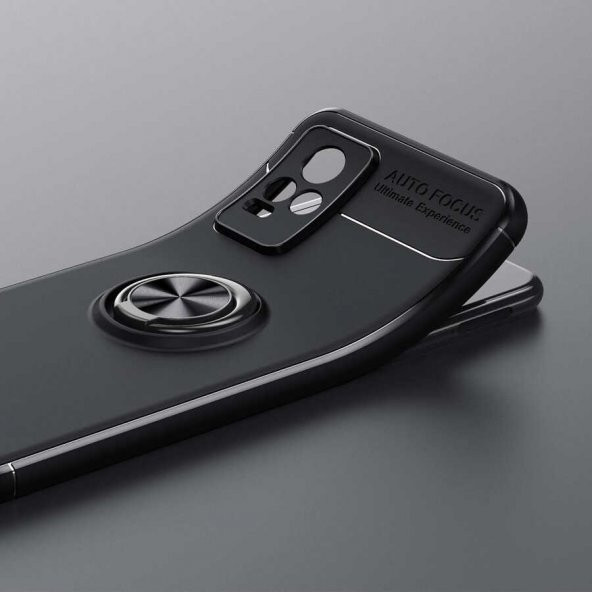 Vivo V21E Kılıf Zore Ravel Yüzüklü Magnetic Standlı Silikon Kapak - 8