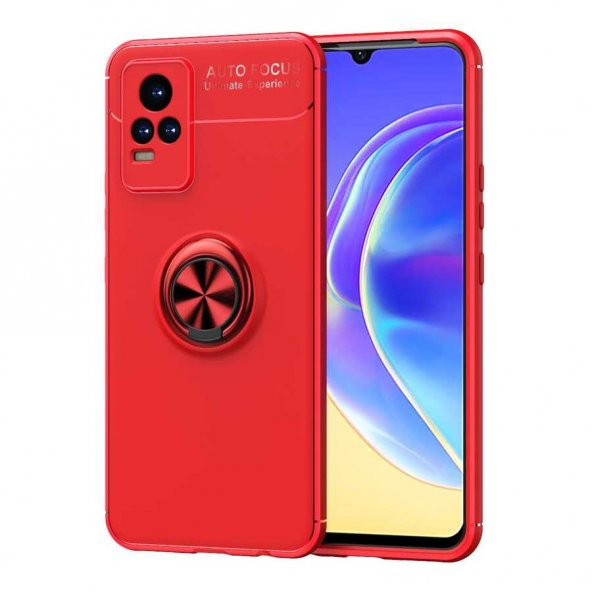 Vivo V21E Kılıf Zore Ravel Yüzüklü Magnetic Standlı Silikon Kapak - 11