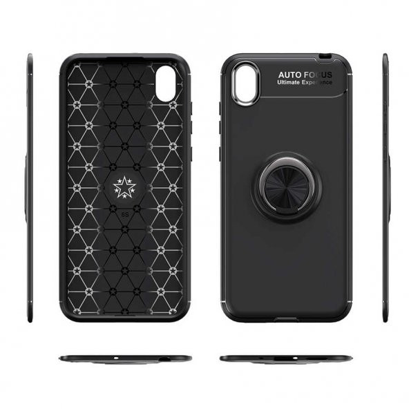 Huawei Y5 2019 Kılıf Ravel Yüzüklü Magnetic Standlı Silikon Kapak - 9