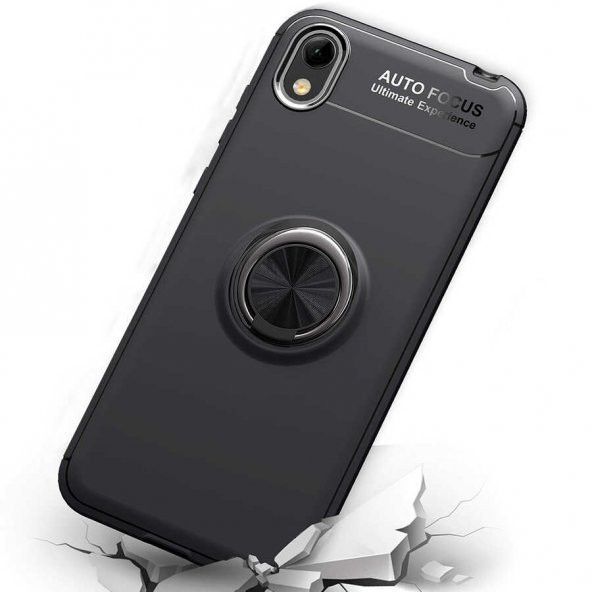Huawei Y5 2019 Kılıf Ravel Yüzüklü Magnetic Standlı Silikon Kapak - 10