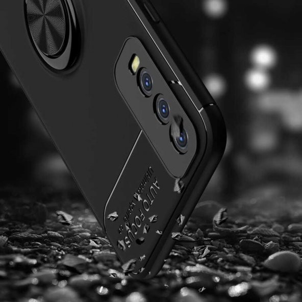 Vivo Y20 Kılıf Zore Ravel Yüzüklü Magnetic Standlı Silikon Kapak - 7