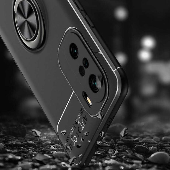 Xiaomi Mi 11İ Kılıf Zore Ravel Yüzüklü Magnetic Standlı Silikon Kapak - 2