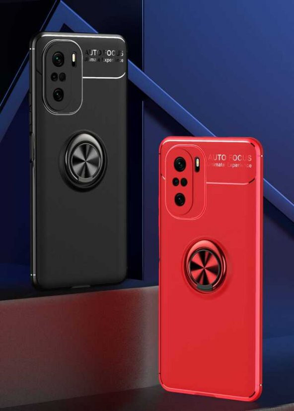 Xiaomi Mi 11İ Kılıf Zore Ravel Yüzüklü Magnetic Standlı Silikon Kapak - 5