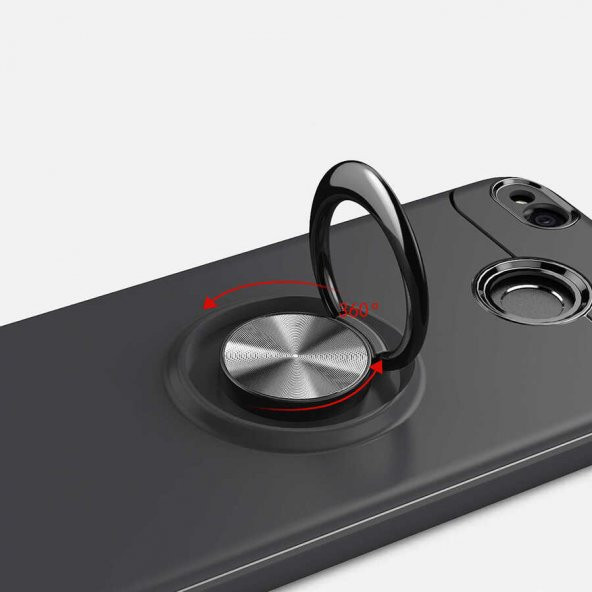 Xiaomi Redmi 4x Kılıf Zore Ravel Yüzüklü Magnetic Standlı Silikon Kapak - 5