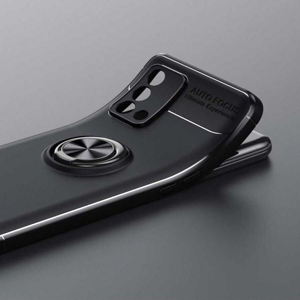Oppo A74 4G Kılıf Zore Ravel Yüzüklü Magnetic Standlı Silikon Kapak - 7
