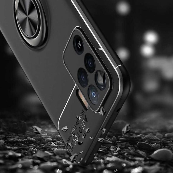 Oppo Reno 5 Lite Kılıf Ravel Yüzüklü Magnetic Standlı Silikon Kapak - 7