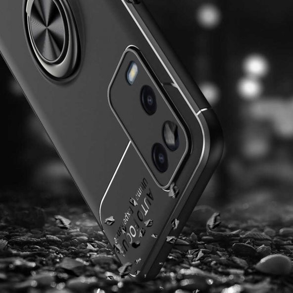 Oppo A54 4G Kılıf Zore Ravel Yüzüklü Magnetic Standlı Silikon Kapak - 8