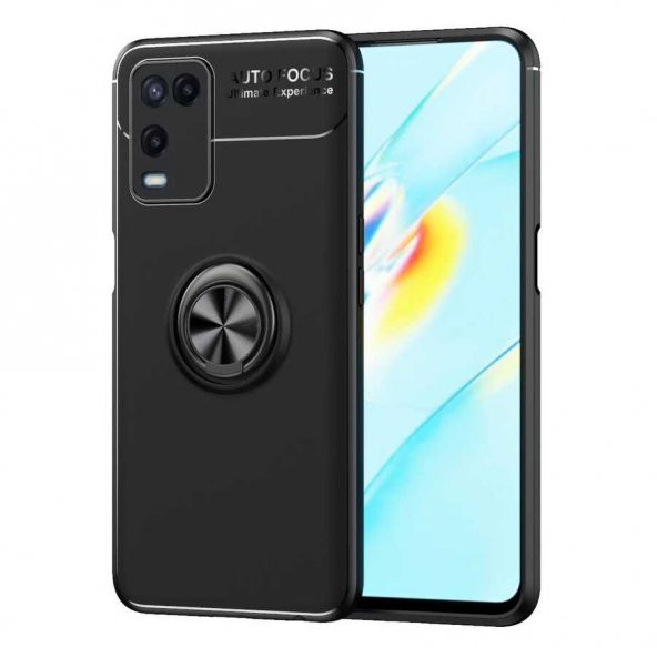 Oppo A54 4G Kılıf Zore Ravel Yüzüklü Magnetic Standlı Silikon Kapak - 10