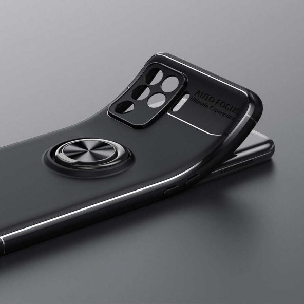 Oppo Reno 5 Lite Kılıf Ravel Yüzüklü Magnetic Standlı Silikon Kapak - 10
