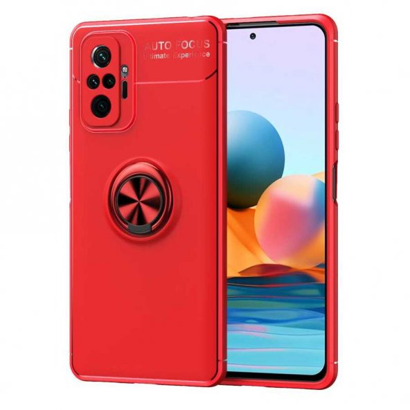Xiaomi Redmi Note 10 Pro Kılıf Ravel Yüzüklü Magnetic Standlı Silikon Kapak - 12