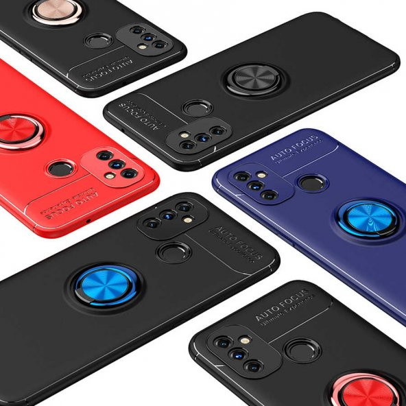 One Plus Nord N10 5G Kılıf Ravel Yüzüklü Magnetic Standlı Silikon Kapak - 7