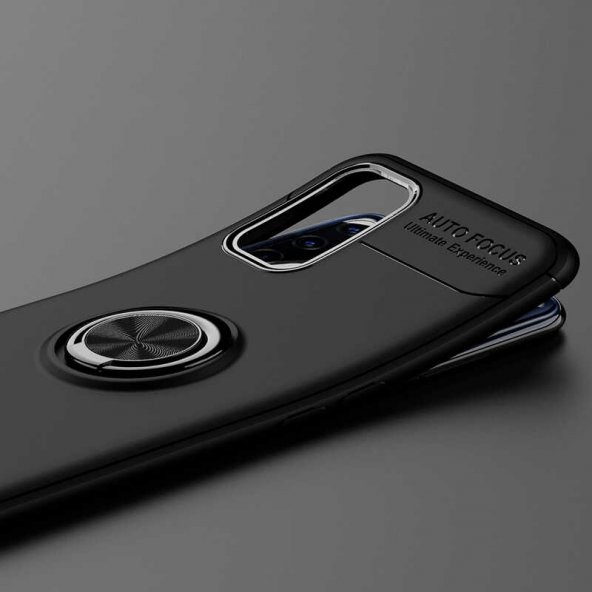 Oppo Reno A92 Kılıf Ravel Yüzüklü Magnetic Standlı Silikon Kapak - 9