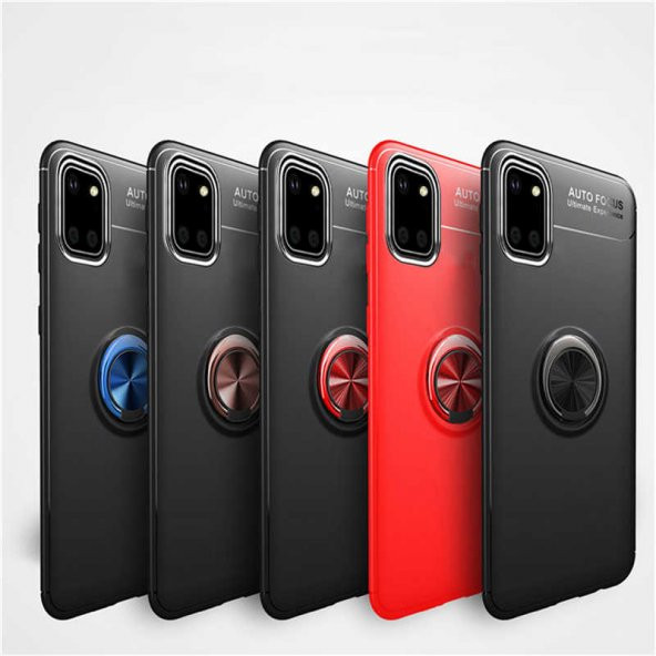 Samsung Galaxy A81 (Note 10 Lite) Kılıf Ravel Yüzüklü Magnetic Standlı Silikon Kapak - 11