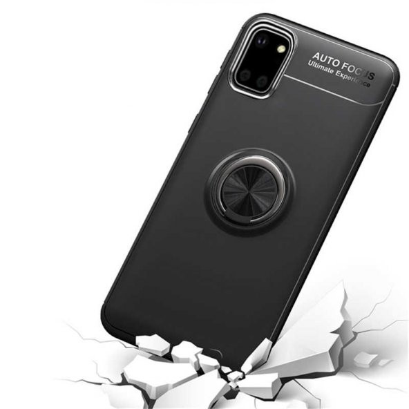 Samsung Galaxy A81 (Note 10 Lite) Kılıf Ravel Yüzüklü Magnetic Standlı Silikon Kapak - 12