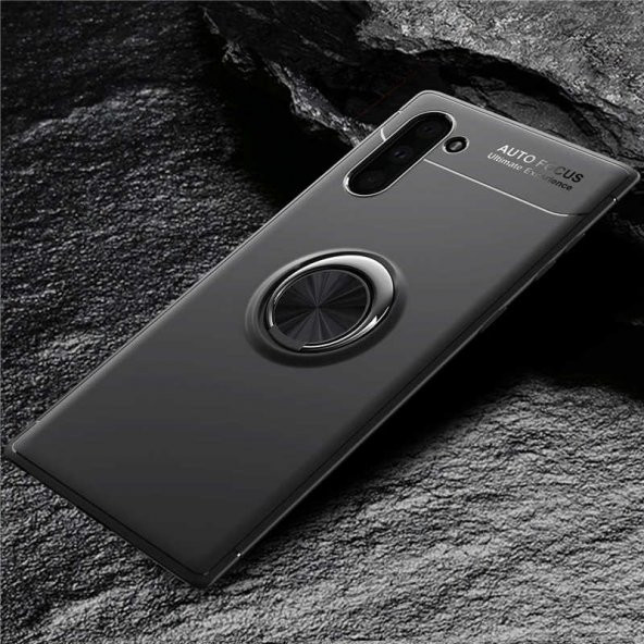 Samsung Galaxy Note 10 Kılıf Ravel Yüzüklü Magnetic Standlı Silikon Kapak - 2