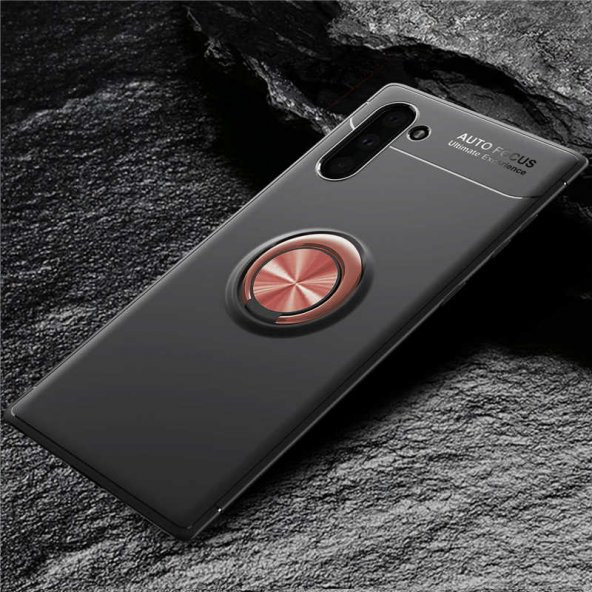 Samsung Galaxy Note 10 Kılıf Ravel Yüzüklü Magnetic Standlı Silikon Kapak - 6