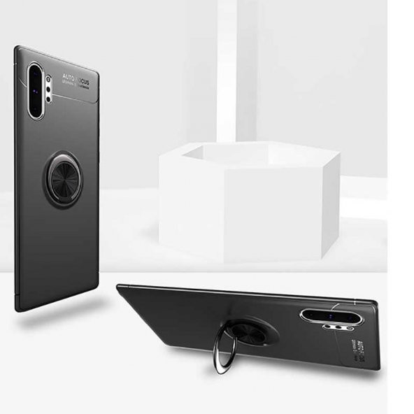 Samsung Galaxy Note 10 Plus Kılıf Ravel Yüzüklü Magnetic Standlı Silikon Kapak - 12