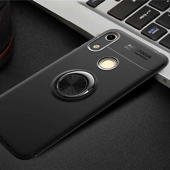 Huawei Honor 8A Kılıf Ravel Yüzüklü Magnetic Standlı Silikon Kapak - 2