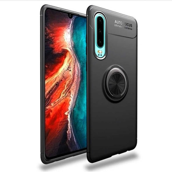 Huawei P30 Kılıf Ravel Yüzüklü Magnetic Standlı Silikon Kapak - 10