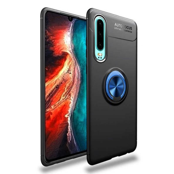 Huawei P30 Kılıf Ravel Yüzüklü Magnetic Standlı Silikon Kapak - 11