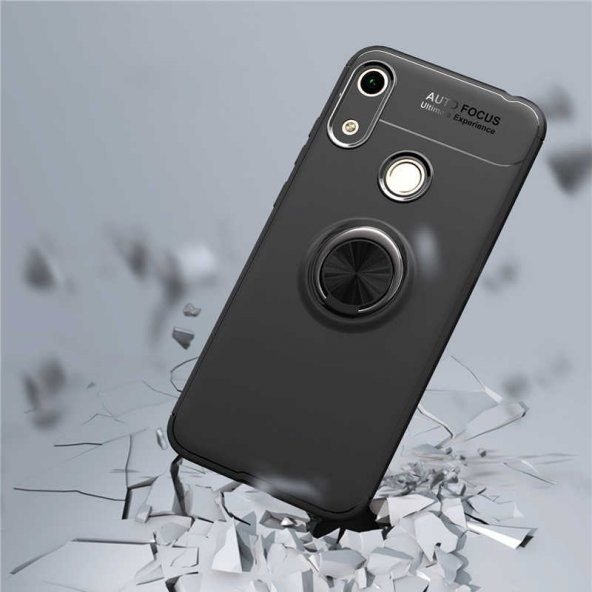 Huawei Honor 8A Kılıf Ravel Yüzüklü Magnetic Standlı Silikon Kapak - 12