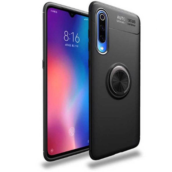 Xiaomi Mi 9 Kılıf Ravel Yüzüklü Magnetic Standlı Silikon Kapak