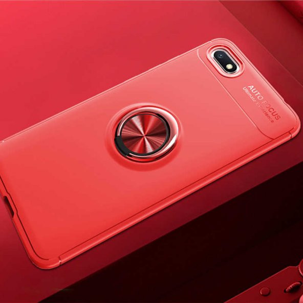 Huawei Y5 2018 Kılıf Ravel Yüzüklü Magnetic Standlı Silikon Kapak - 3