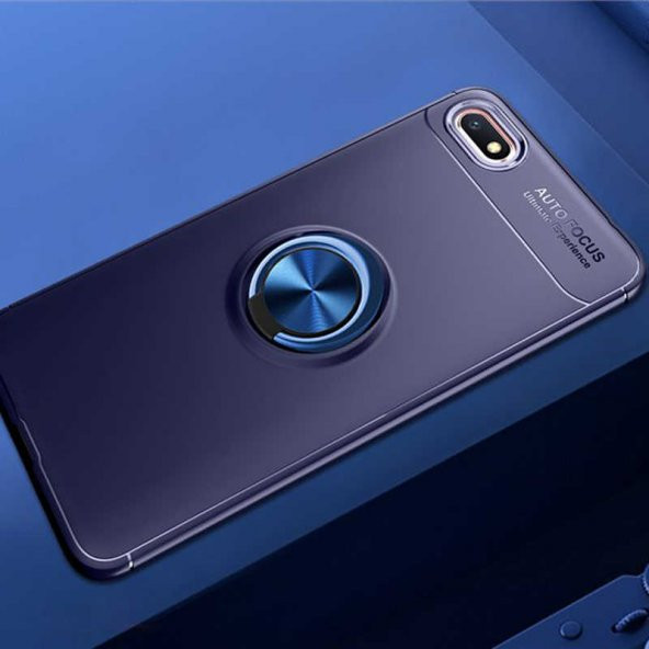 Huawei Y5 2018 Kılıf Ravel Yüzüklü Magnetic Standlı Silikon Kapak - 4