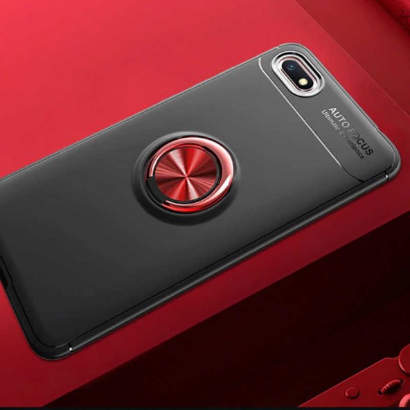 Huawei Y5 2018 Kılıf Ravel Yüzüklü Magnetic Standlı Silikon Kapak - 5